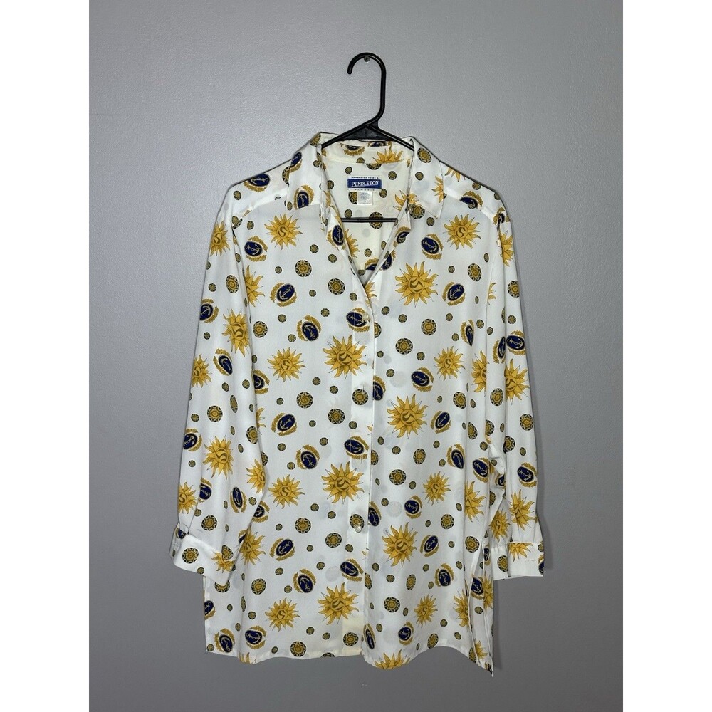 Vintage Pendleton Classic Women's Shirt Anchors Sun Nautical Size Small Button